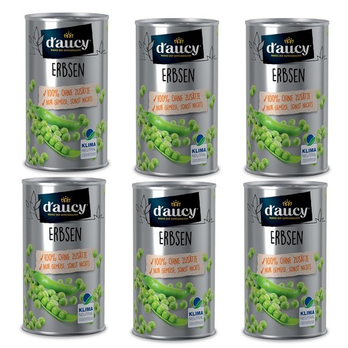 daucy Erbsen 285g - Nat�rliche Frische ohne Salz und Zucker, Konservierungsstoffen