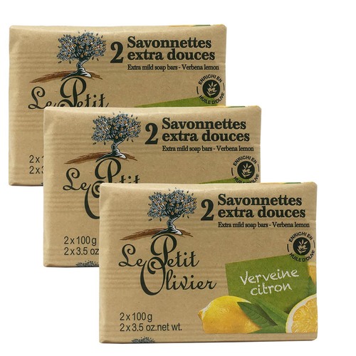 Le Petit Olivier Seife Zitrone Eisenkraut & Oliven�l - 3er Pack (2x100g) aus Frankreich