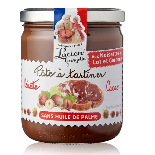 Lucien Georgelin Kakao-Haselnuss-Aufstrich ohne Palm�l - Franz�sische Delikatesse 400 Gramm