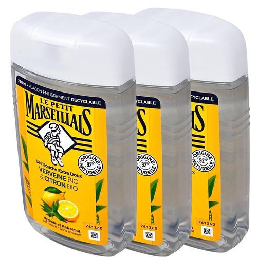 Le Petit Marseillais Duschgel Eisenkraut Zitrone 3 x 250 ml - Frische aus Frankreich