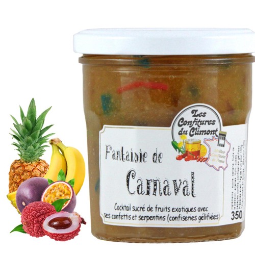 Les Confitures du Climont: Fantaisie de Carnaval - Exotische Fruchtmix Konfit�re 350 Gramm
