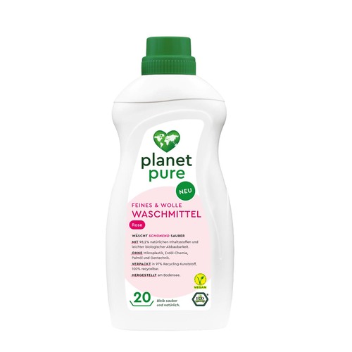 PLANET PURE Feines & Wolle Waschmittel Rose 20 WL 98,4% nat�rlichen Inhaltsstoffe