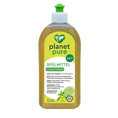 PLANET PURE Sp�lmittel Limette & Verbene sp�lt mit Hoher Fettl�sekraft 500 ml