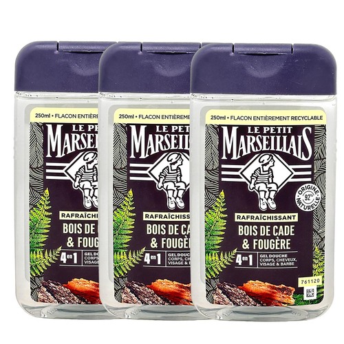 Le Petit Marseillais Duschgel Wacholder & Farn 3x250 ml - Frische aus der Natur