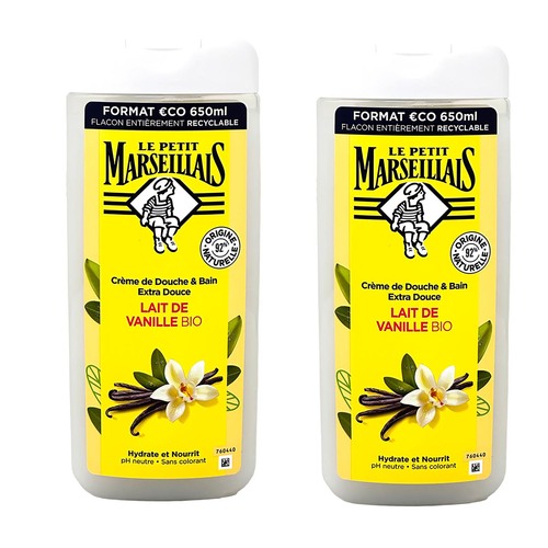 Le Petit Marseillais Duschgel & Badezusatz Vanille Milch 2x650ml - Verw�hnpflege