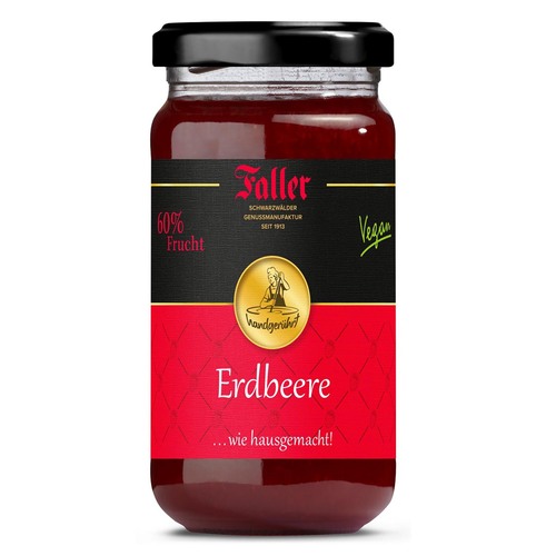 Faller Erdbeer-Konfit�re Extra aus dem Schwarzwald - 60 % Frucht - 330 g