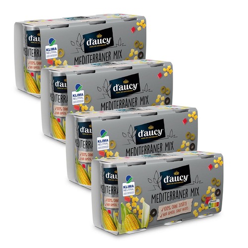 DAucy Mediterraner Mix: Ohne Salz, Zuckerzusatz & Konservierungsstoffe, 12 x 110g