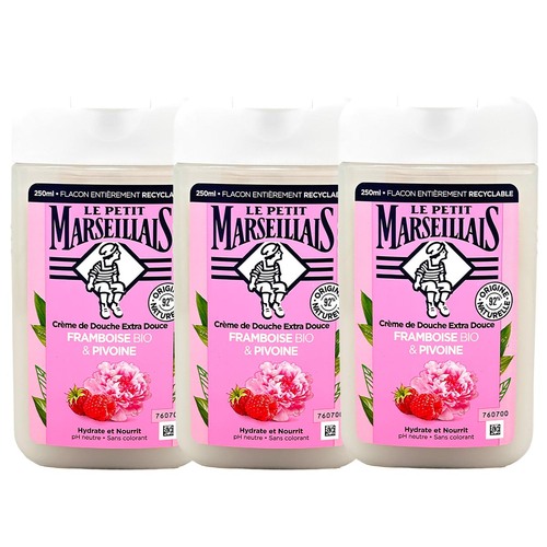 Le Petit Marseillais Duschgel Himbeere Pfingstrose 3x250ml Frankreich