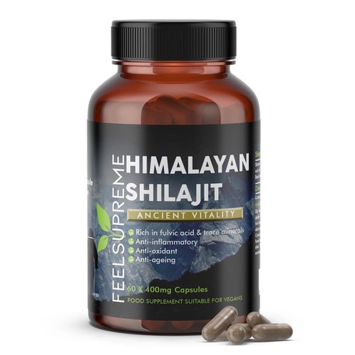 Feel Supreme Himalaya-Shilajit - 80+ Mineralien in 60 Kapseln f�r nat�rliche Unterst�tzung