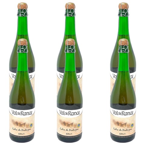 Val de Rance Cidre de Bretagne Brut 6 x 0,75L - Trockener Apfelwein aus Frankreich im Set