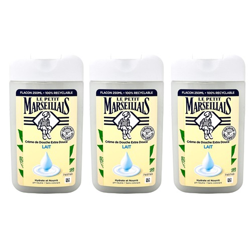 Le Petit Marseillais Duschgel: Milch f�r sanfte Pflege - 3x 250 ml aus Frankreich