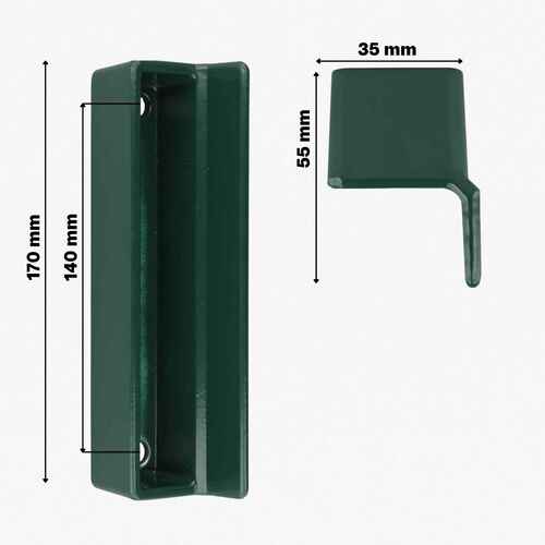 Tor-Anschlag f�r Gittertorschl�sser - kurz - Aluminium - 170 x 35 x 55 mm - DIN links / rechts