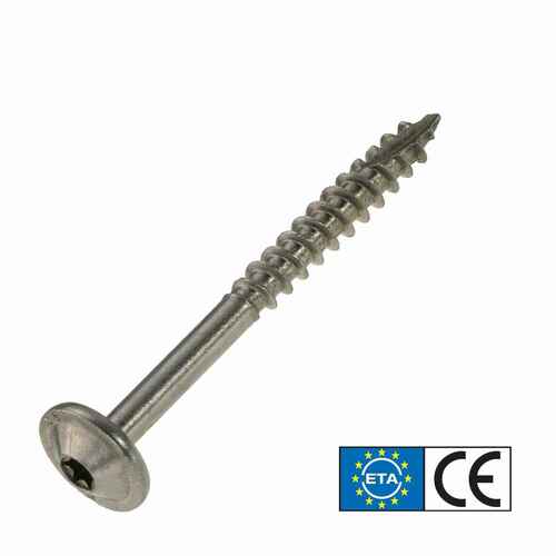 Tellerkopfschraube Edelstahl A2, TX Antrieb, mit ETA Zulassung