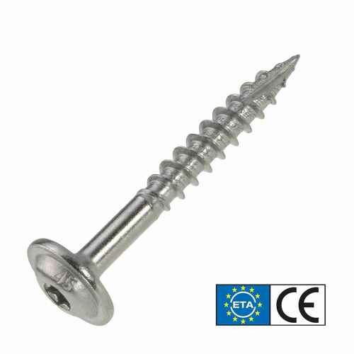 Tellerkopfschraube Edelstahl A2, TX Antrieb, mit ETA Zulassung