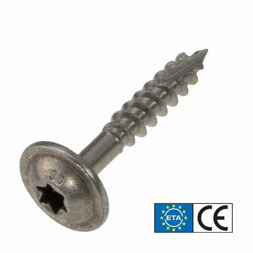 Tellerkopfschraube Edelstahl A2, TX Antrieb, mit ETA Zulassung