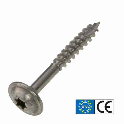 Tellerkopfschraube Edelstahl A2, TX Antrieb, mit ETA Zulassung