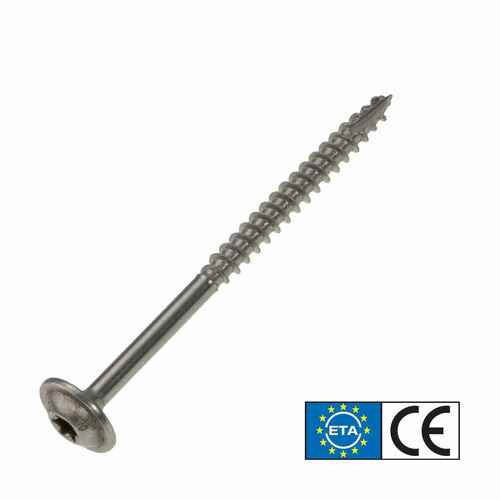 Tellerkopfschraube Edelstahl A2, TX Antrieb, mit ETA Zulassung