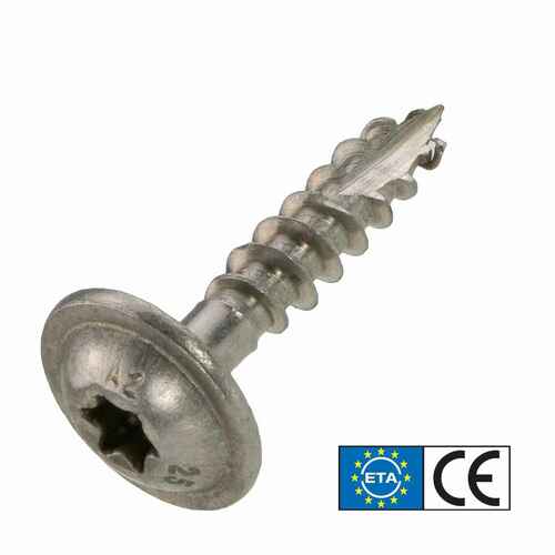 Tellerkopfschraube Edelstahl A2, TX Antrieb, mit ETA Zulassung