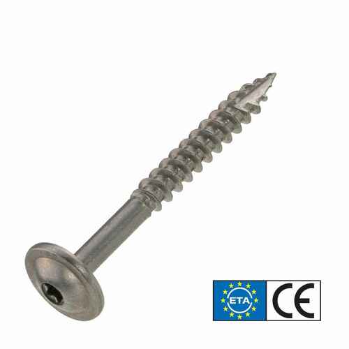 Tellerkopfschraube Edelstahl A2, TX Antrieb, mit ETA Zulassung