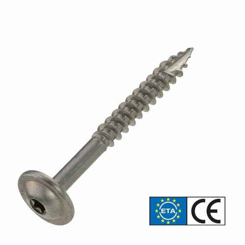 Tellerkopfschraube Edelstahl A2, TX Antrieb, mit ETA Zulassung