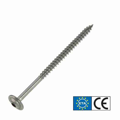 Tellerkopfschraube Edelstahl A2, TX Antrieb, mit ETA Zulassung