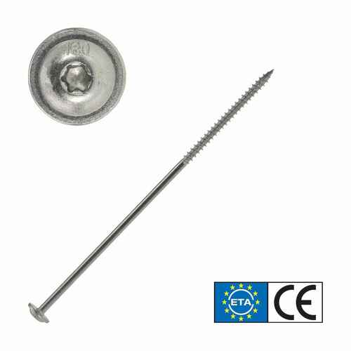 Tellerkopfschraube Edelstahl A2, TX Antrieb, mit ETA Zulassung