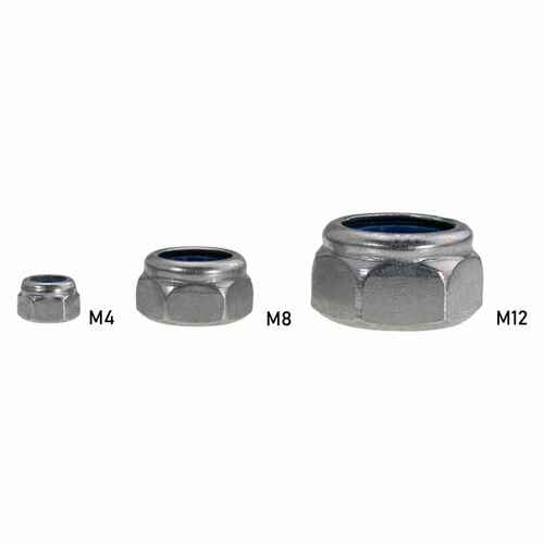 DIN 985 Sechskantmuttern - niedrige Form - selbstsichernd - Edelstahl A2 - metrisches Gewinde