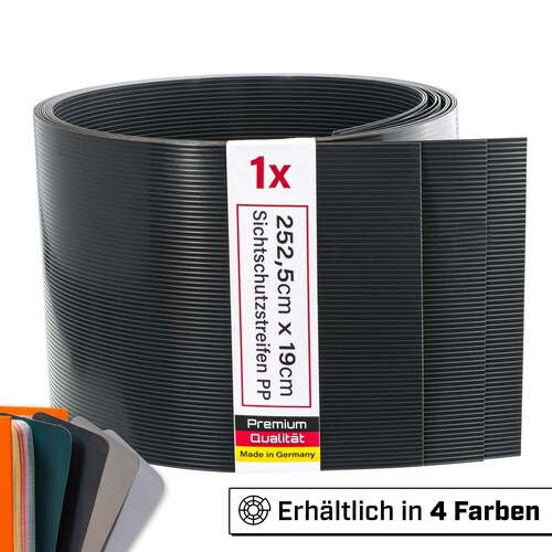 Zaun-Sichtschutzstreifen aus PP - 252x19 cm f�r Doppelstabmattenz�une, Windschutz