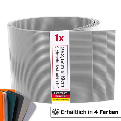 Zaun-Sichtschutzstreifen aus PP - 252x19 cm f�r Doppelstabmattenz�une, Windschutz