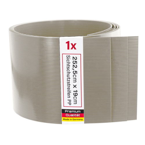 Zaun-Sichtschutzstreifen aus PP - 252x19 cm f�r Doppelstabmattenz�une, Windschutz
