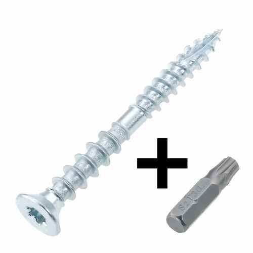 Justierschraube, Distanzschraube hell verzinkt, mit Cutspitze TX30