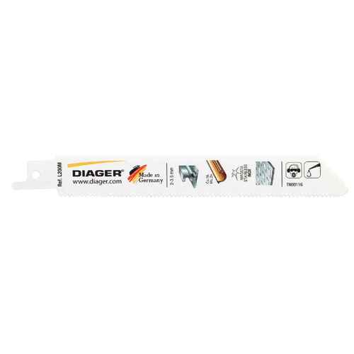 S�bels�gebl�tter Bi-Metall - Gesamtl�nge: 200 mm - f�r Stahl, Edelstahl & NE-Metalle - 2,0-3,5 mm - 5 St�ck
