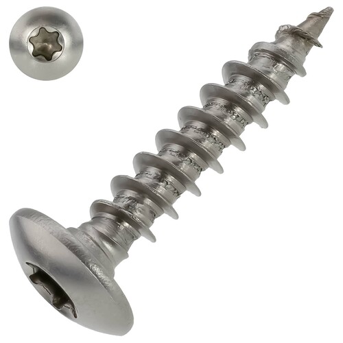 T�rbandschraube mit Rundkopf - TX30 Antrieb - Edelstahl A2 - Vollgewinde