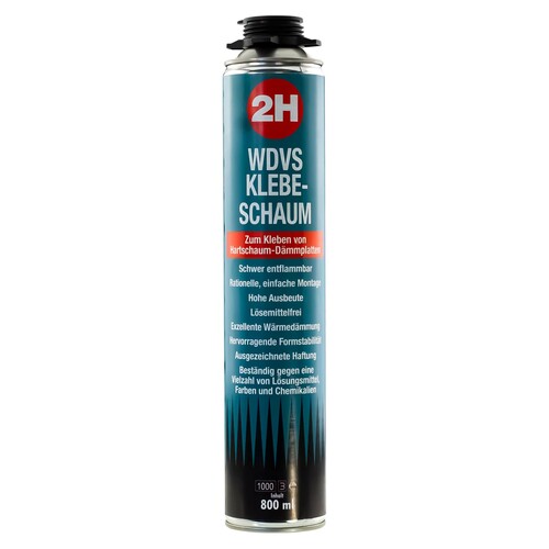 2H B1 WDVS-Klebeschaum 800 ml - Polyurethan-Fassadenkleber f�r D�mmplatten - DIBt-zugelassen