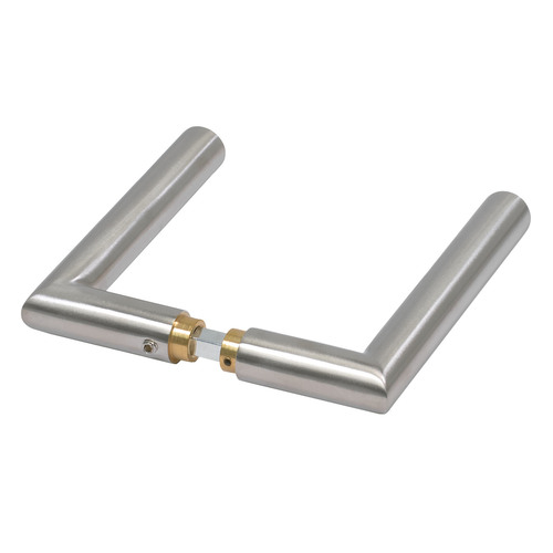  Rosettendr�ckergarnitur Bever T-Form Edelstahl - Vierkant 8 mm - T�rst�rke 28-77 mm - Cliprosette - inkl. 4 H�lsenschrauben