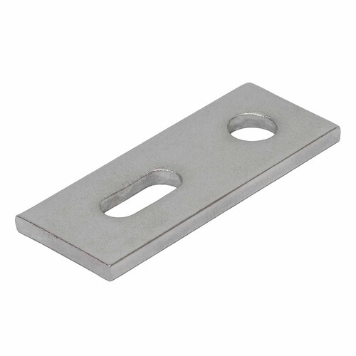 Montageplatte f�r Doppelgewindeschrauben - Edelstahl A2 (AISI 304), au�en - 82,5x30x5 mm - f�r M10/M12, DIN 603 M8 - 25 St.