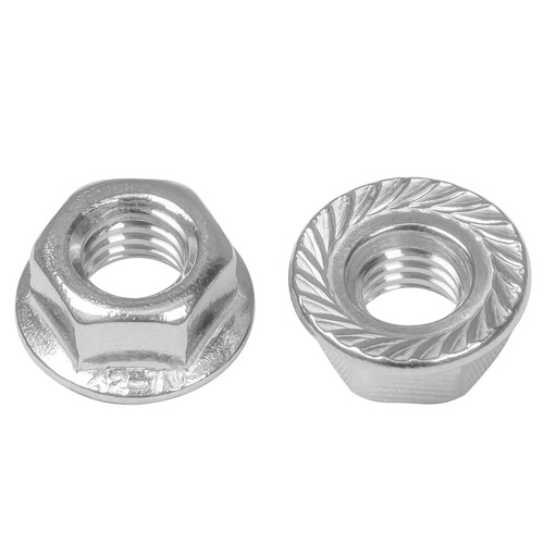 DIN 6923 Sechskantmutter mit Flansch und Sperrverzahnung, Edelstahl A2