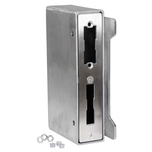 Stahl Gegenkasten f�r Kastenschloss 172 x 94 x 40 mm V2A Schlie�blech vorbereitet f�r E-�ffner