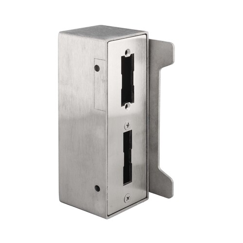 Stahl Gegenkasten f�r Kastenschloss - blank - 172 x 60 x 60 mm - mit V2A Schlie�blech - vorbereitet f�r E-�ffner - sandgestrahlt