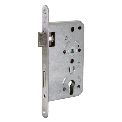 BMH - FH-Panik-Einsteckschloss 1013 - Edelstahl-Stulp rund 24x235 mm - Dorn 65 mm - Entfernung 72 mm - Nuss 9 mm geteilte Nuss - DIN 18250 / EN 1125 / EN 179