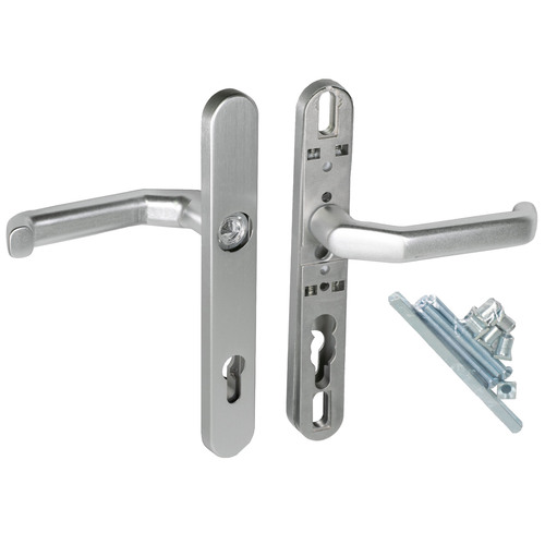 Dr�ckergarnitur - Schmalrahmen - 245x35 mm - Entfernung 92 mm - T�rst�rke 60-62 mm - *LM-Knopf-Kurzschild