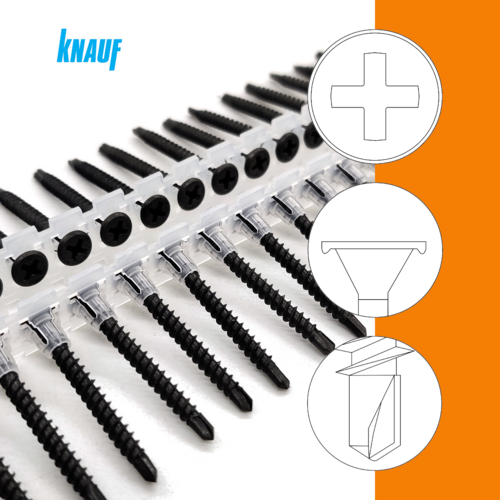 Knauf� Diamantschrauben XTB - phosphatiert - Bohrspitze - Langband