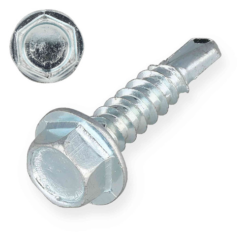 DIN 7504-K Bohrschraube verzinkt - mit Sechskant-Flanschkopf & Bohrspitze - f�r Metall & Holz