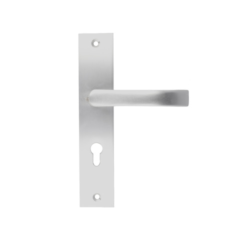 Wechsel Sicherheitsgarnitur - kantig - PZ 72 mm - F1 silber eloxiert - Knauf/Dr�cker - f�r bis zu T�rst�rke 40 mm T�ren
