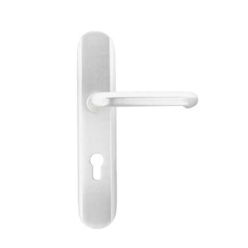 Dr�cker-Sicherheitsgarnitur - Aluminium F1 eloxiert - ovales Langschild - PZ-Profilzylinder