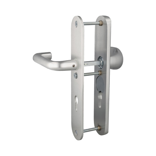 Wechsel-Sicherheitsgarnitur - oval - F1 silber eloxiert - Entfernung 72 mm - T�rst�rke bis 40 mm - Aluminium