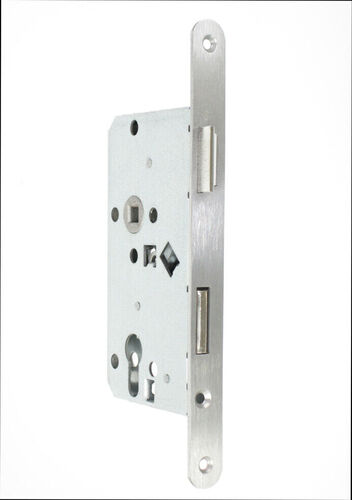 Korridort�rschloss - Edelstahl-Stulp rund 18 mm - Dorn 55 / Entfernung 72 / Nuss 8 - DIN links 