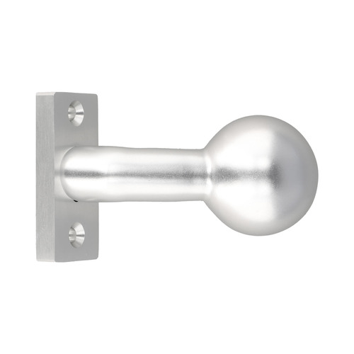 Knauf auf Rosette kantig - feststehend - DIN Links/Rechts umstellbar - 67x30x10 mm - Edelstahloptik