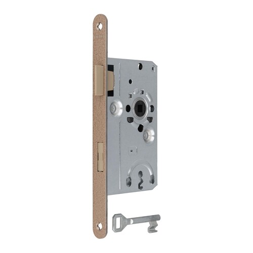ABUS Zimmert�rschloss BB goldfarbig - Einsteckschloss - runder Stulp 18x235 - Dorn 55 | Entfernung 72 | Nuss 8 - DIN 18251-1 Klasse 1 - 1 Stk. (inkl. BB-Schl�ssel)