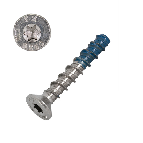 Betonschraube Senkkopf mit Bimetall Spitze, Edelstahl A4 Rostfrei, ETA Option 1